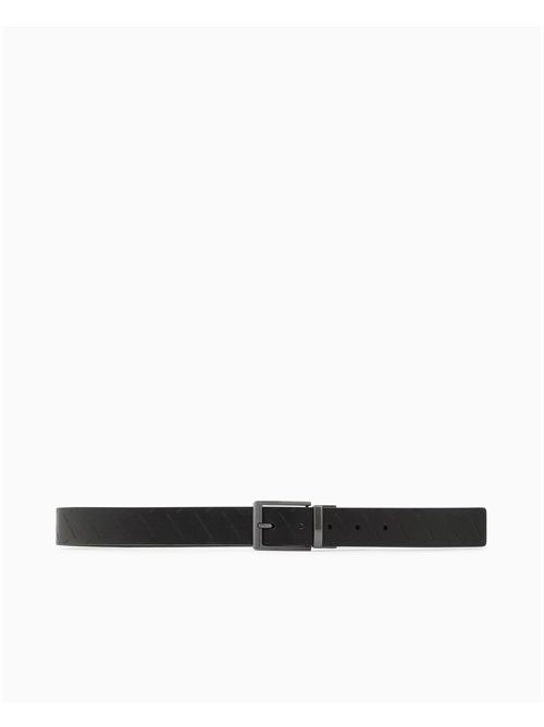 Cintura in pelle con motivo in rilievo e fibbia metallica ARMANI EXCHANGE | XM002861AF22848/UC001